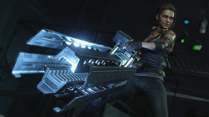 Jill Valentine Wielding Railgun in Resident Evil 3 Remake 4K
