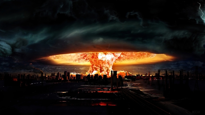 Atomic Bomb Explosion Over City 4K