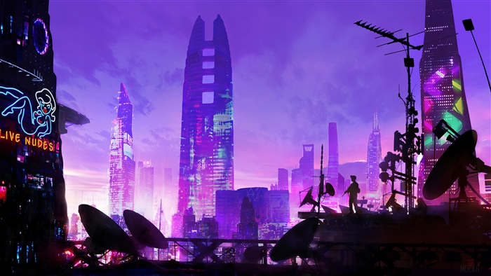 Cyberpunk, Sci-Fi, City, Minimalist, Minimalism, Digital Art 4k, HD ...