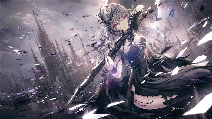 Anime Warrior with Sword in Fantasy 4K Scene