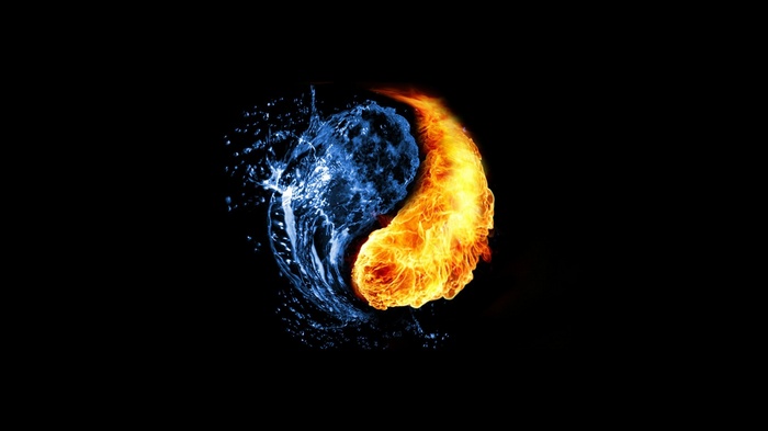 Yin Yang symbol of fire and water