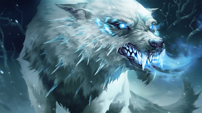 Rimefang Wolf from Legends of Runeterra in 4K
