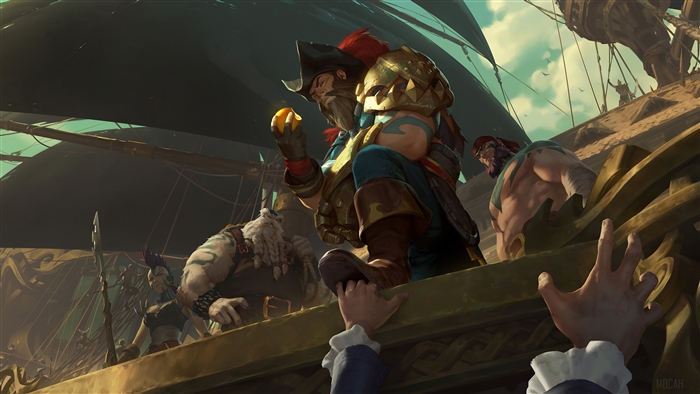 Gangplank from League of Legends on a ship