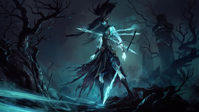 Kalista from League of Legends in Dark Aura 4K