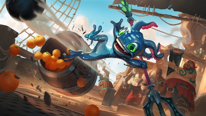 Fizz from League of Legends on a pirate ship