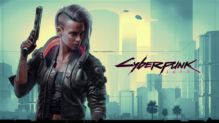 V from Cyberpunk 2077 holding a gun