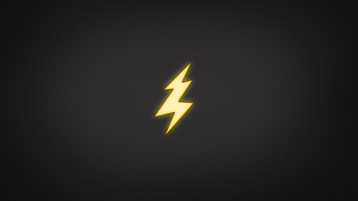 Yellow lightning bolt on a dark background