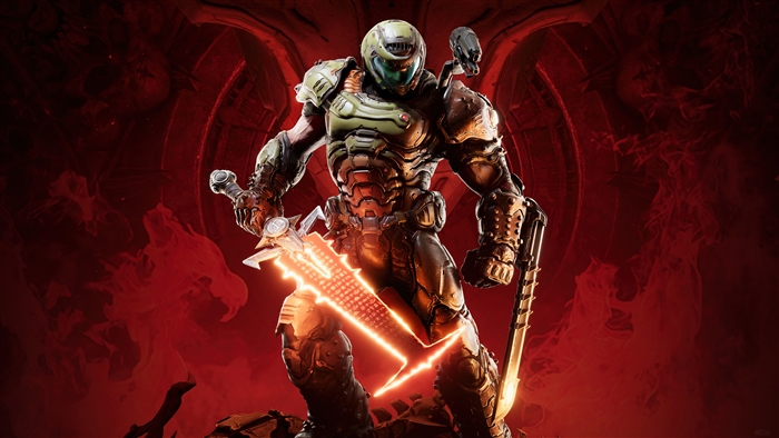 Doom Eternal Doomguy with Glowing Sword 4K