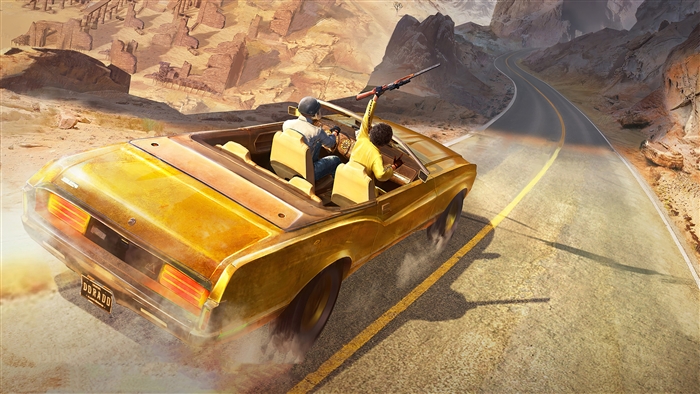 Golden Mirado in PUBG Mobile 4K Racing Scene