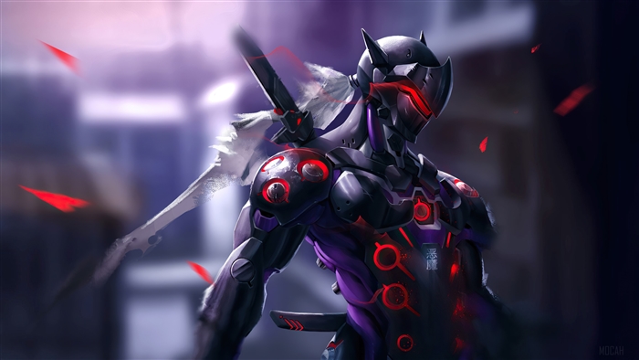 Genji Cybernetic Ninja Overwatch 4K Art
