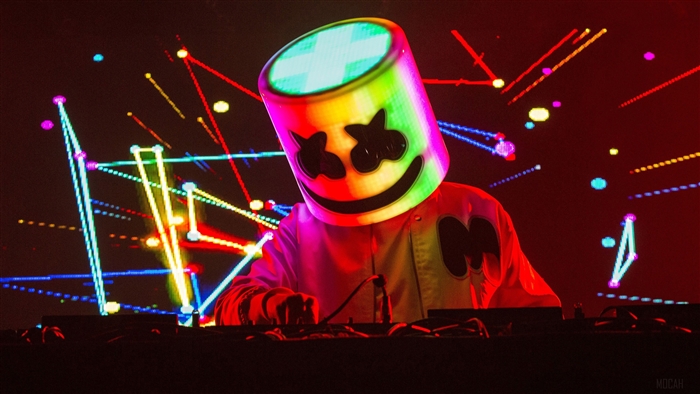 Marshmello DJ Concert with Neon Lights 4K