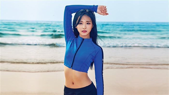 Tzuyu from TWICE Kpop on a beach