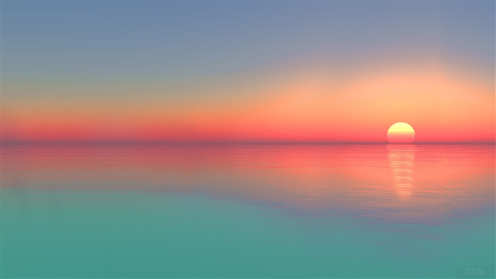 Calm 4K Sea Sunset on the Horizon