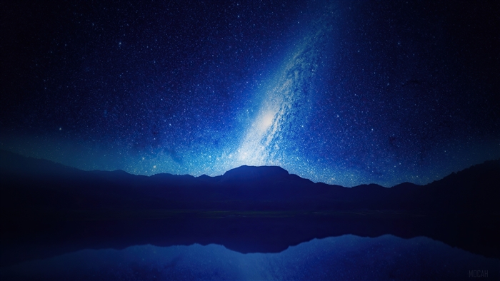 Milky Way Galaxy Over Mountains and Lake 4K