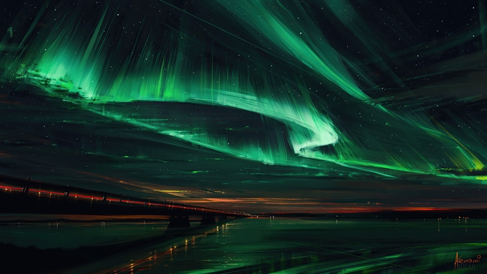 Aurora Borealis Over Calm Waters 4K