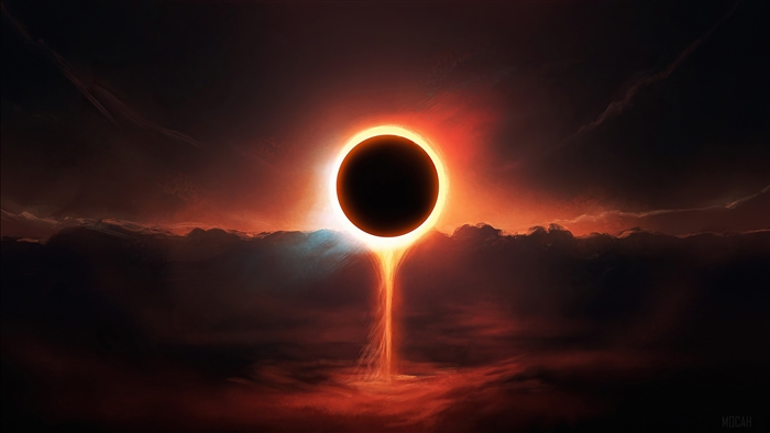 Surreal Solar Eclipse with Fiery Flow 4K
