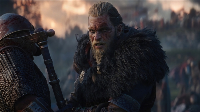 Eivor from Assassin's Creed Valhalla in battle