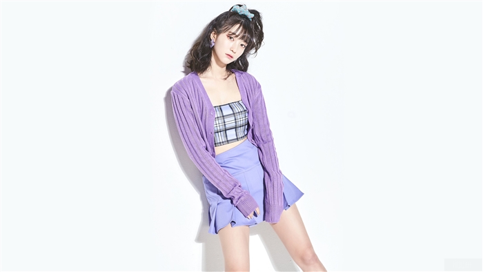 Bae Yu Bin from Oh My Girl in purple outfit