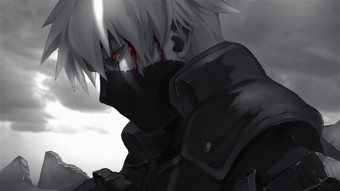 Kakashi Hatake with Sharingan in Naruto 4K