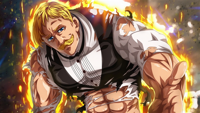 Escanor from Nanatsu no Taizai in Fiery Power Pose 4K