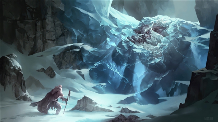 Ancient Yeti in Ice Cave from Legends of Runeterra 4K