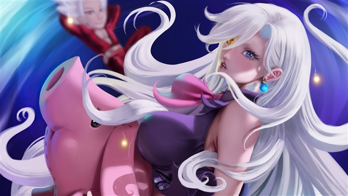 Elizabeth Liones and Hawk from The Seven Deadly Sins 4K