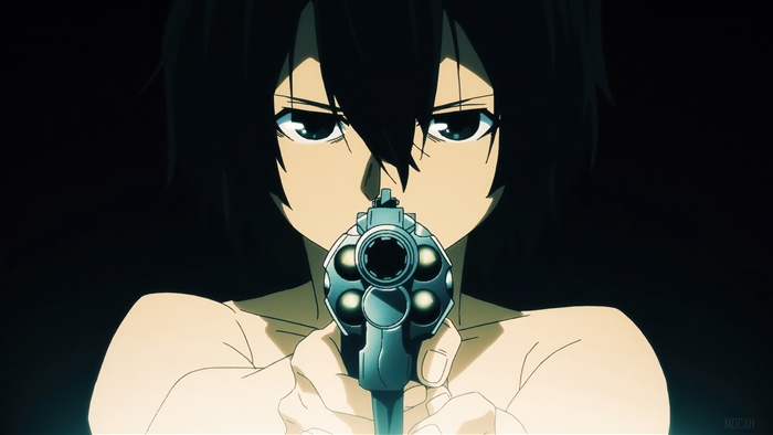 Shuichi Kagaya from Gleipnir with a pistol
