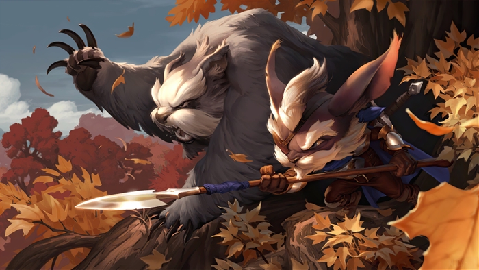 Gnar and Tibbers from Legends of Runeterra 4K