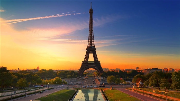 Eiffel Tower Paris Sunset 4K