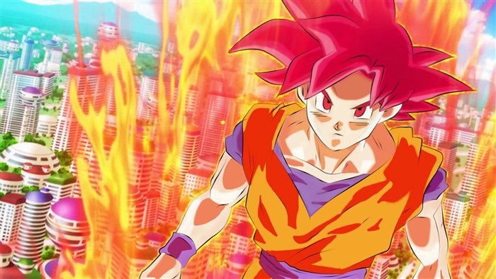 Goku in Super Saiyan Form with Fiery Aura