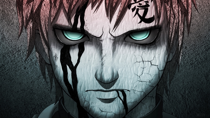 Gaara Intense Gaze with Tattoo and Green Eyes 4K