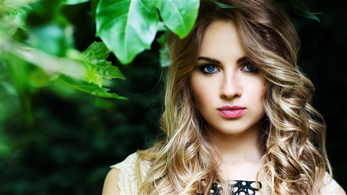 Outdoor Portrait of Woman with Blue Eyes