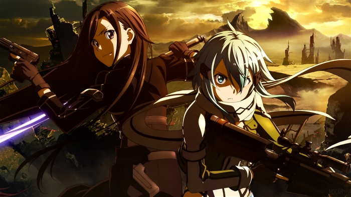 Kirito and Sinon from Sword Art Online II 4K
