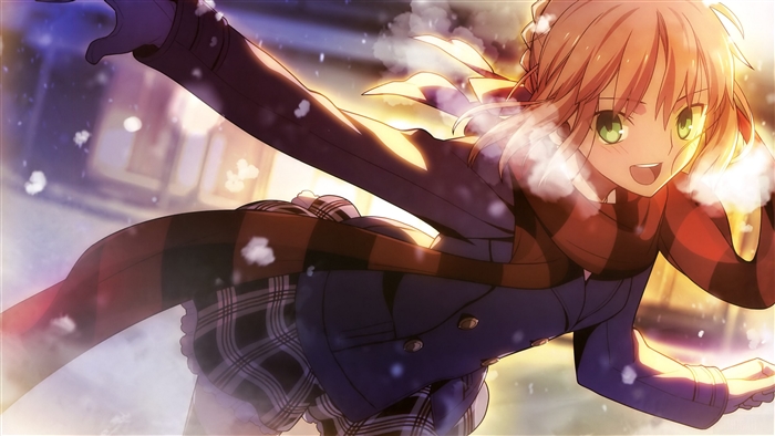 Saber from Fate in Winter 4K