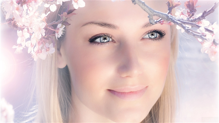 Woman with flowers in hair