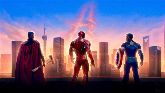 Avengers EndGame Heroes at Sunset 4K
