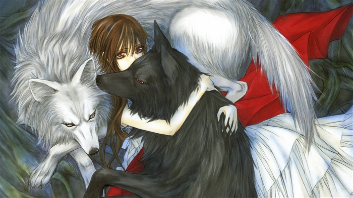 Yuki Cross with wolves