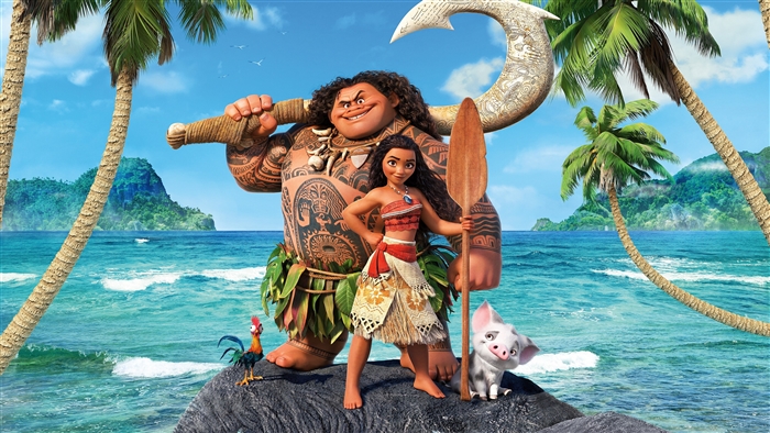 Moana and Maui by the Ocean 4K