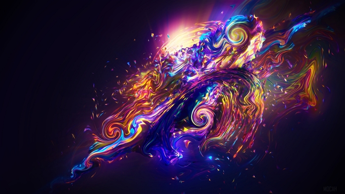 Abstract colorful swirling light explosion 4K