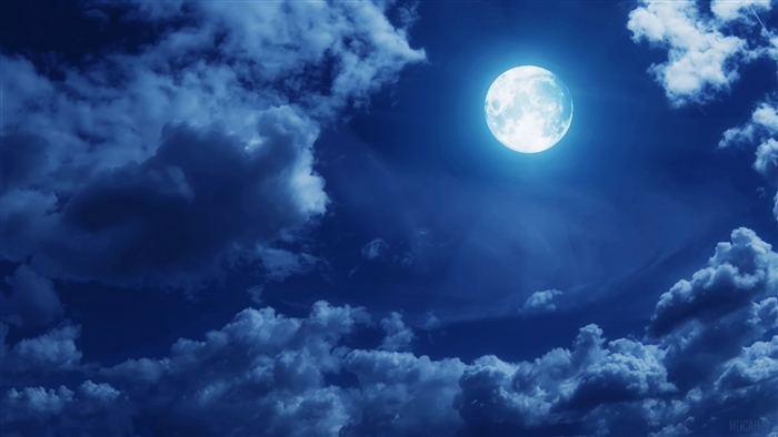 Full Moon in a Cloudy Night Sky 4K