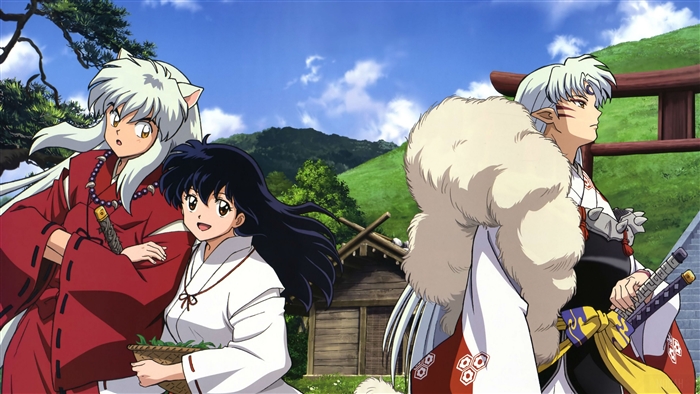Inuyasha and Kagome with Sesshomaru