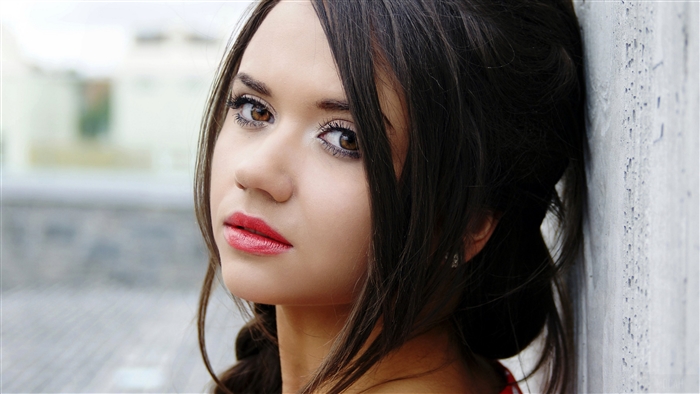Woman with Braid and Red Lipstick Portrait 4K