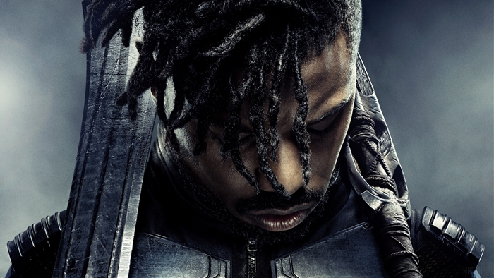 Erik Killmonger from Black Panther with sword