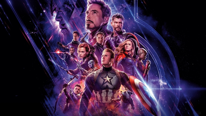 Avengers: Endgame Poster with Thanos, Captain America, Iron Man, Thor, Captain Marvel