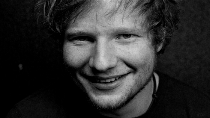 Ed Sheeran Black and White Close-up 4K