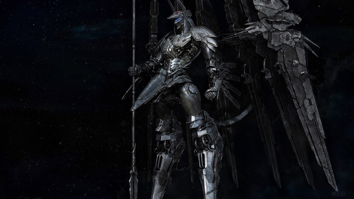 Mechanical Anubis Warrior with Wings