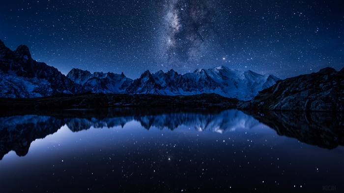 Milky Way Over Mountain Lake Reflection 4K