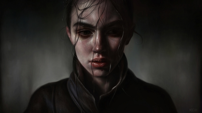 Painting of a Sad Girl 4K