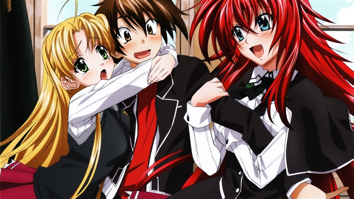 Rias Gremory and Friends in School Uniform 4K