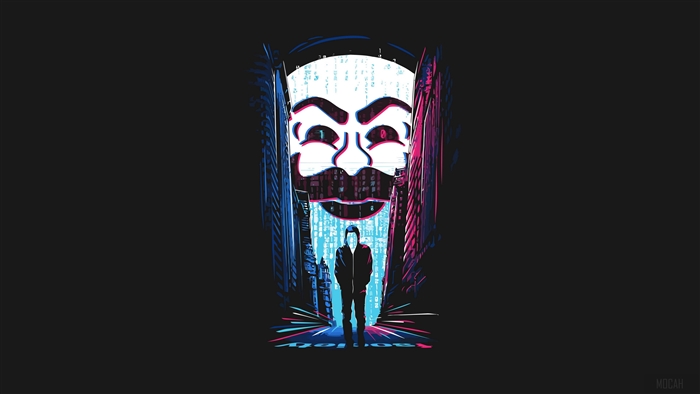 Guy Fawkes Mask in a Digital Alley
